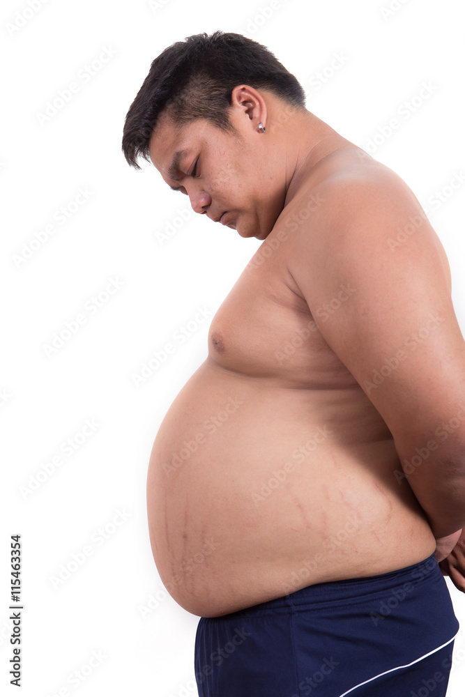 Fat man with a big belly. Diet Fat man with a big belly. Diet