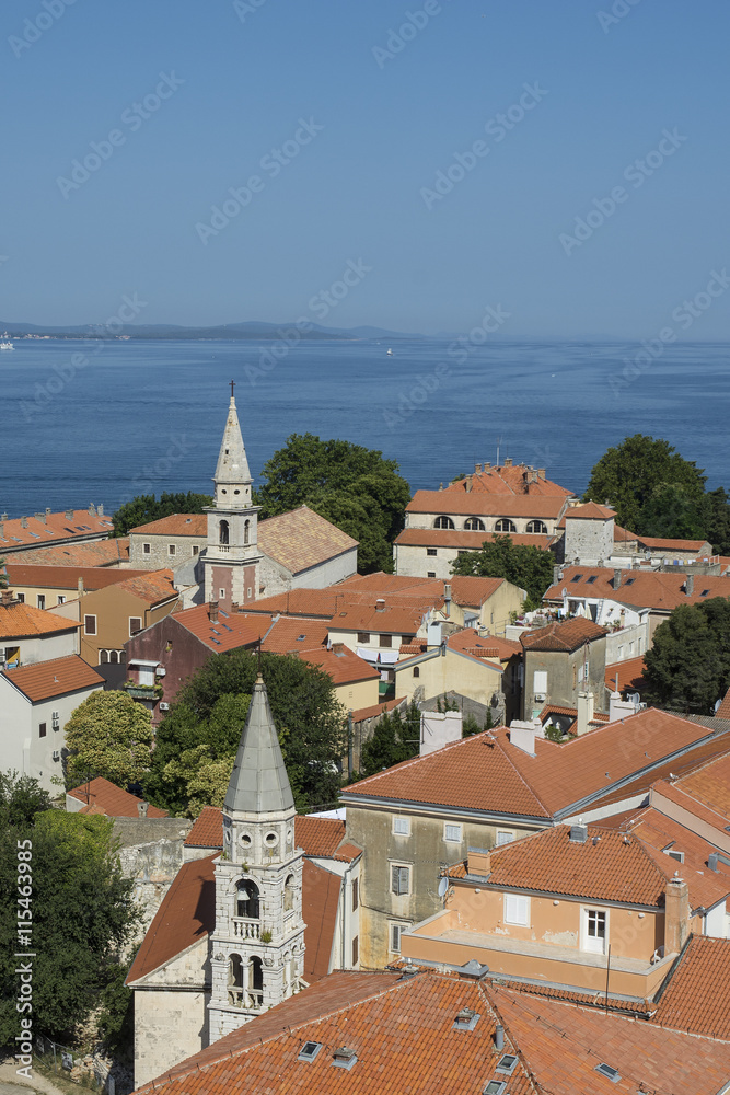 Vista aerea della citta di Zara, Croazia