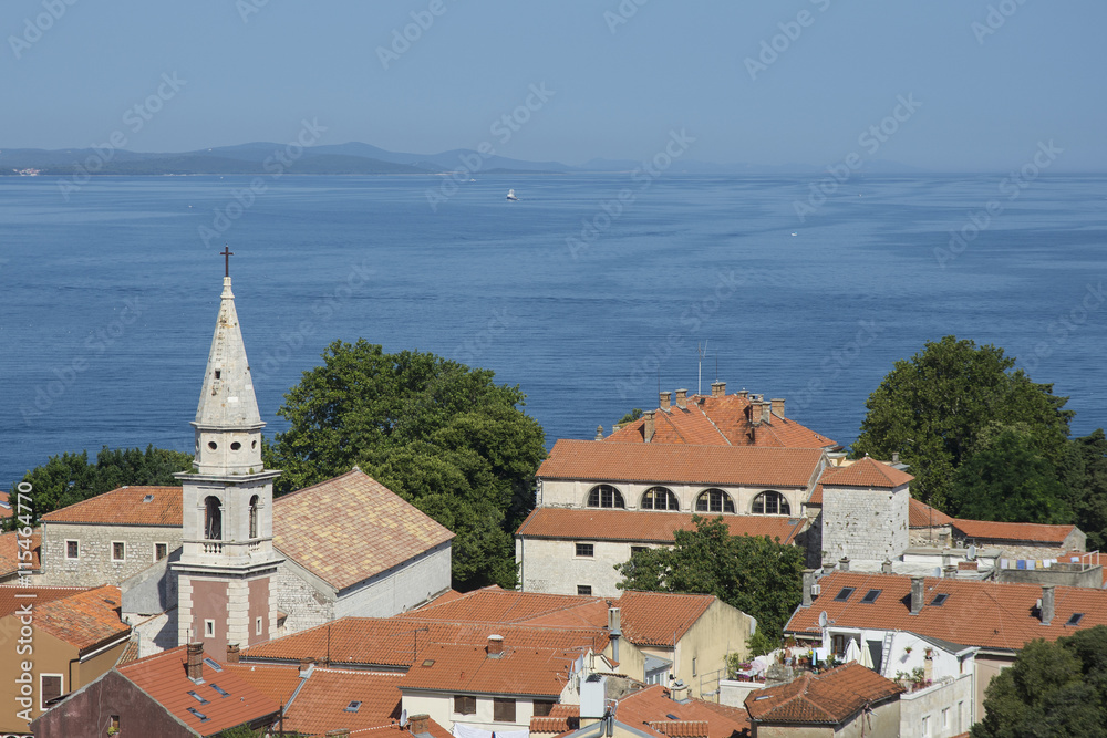 Vista aerea della citta di Zara, Croazia