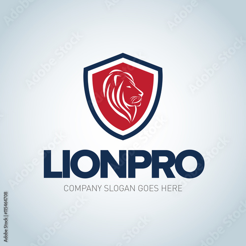 Free Download Lion Logo template. Lion head Shield emblem logotype. Isolated Vector logo template - GFXLoad