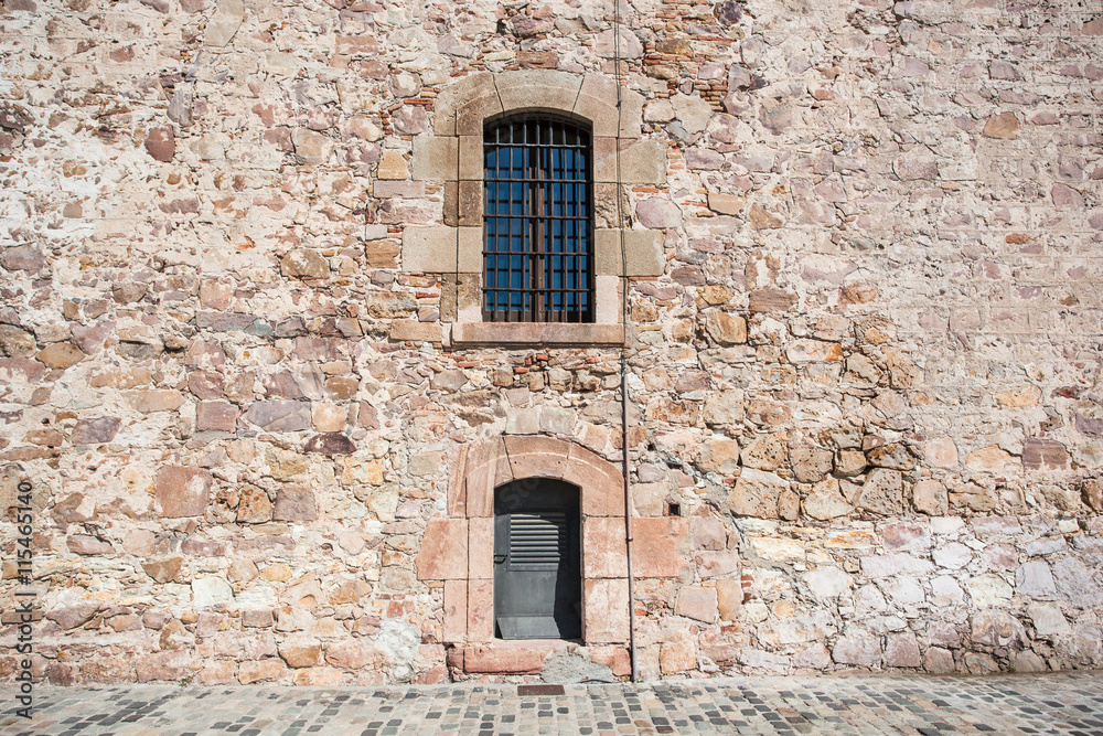 Old wall and fortress in Barcelona