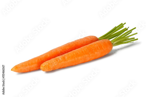 Two carrots on white