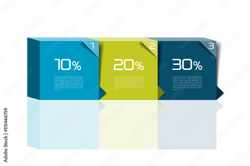 Vetor de One, two, three step template. Step by step infographic boxes ...