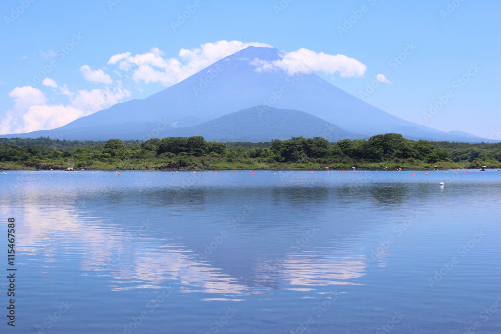 富士山と精進湖 富士山と精進湖