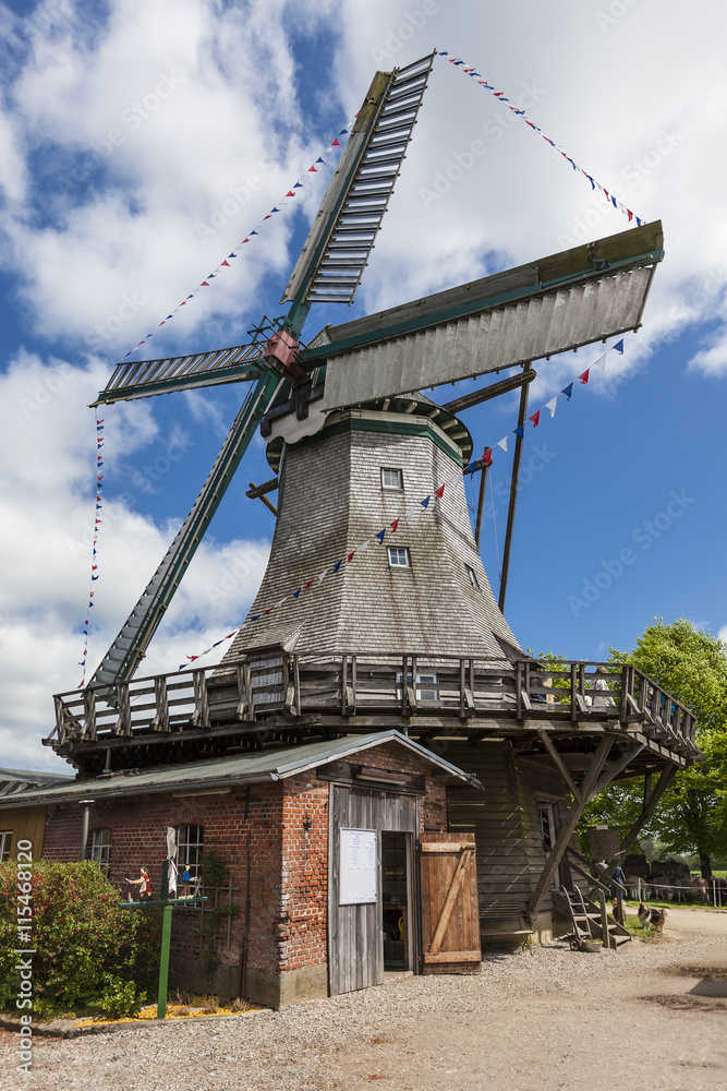 Historical Windmill near Flensburg, Northern Germany