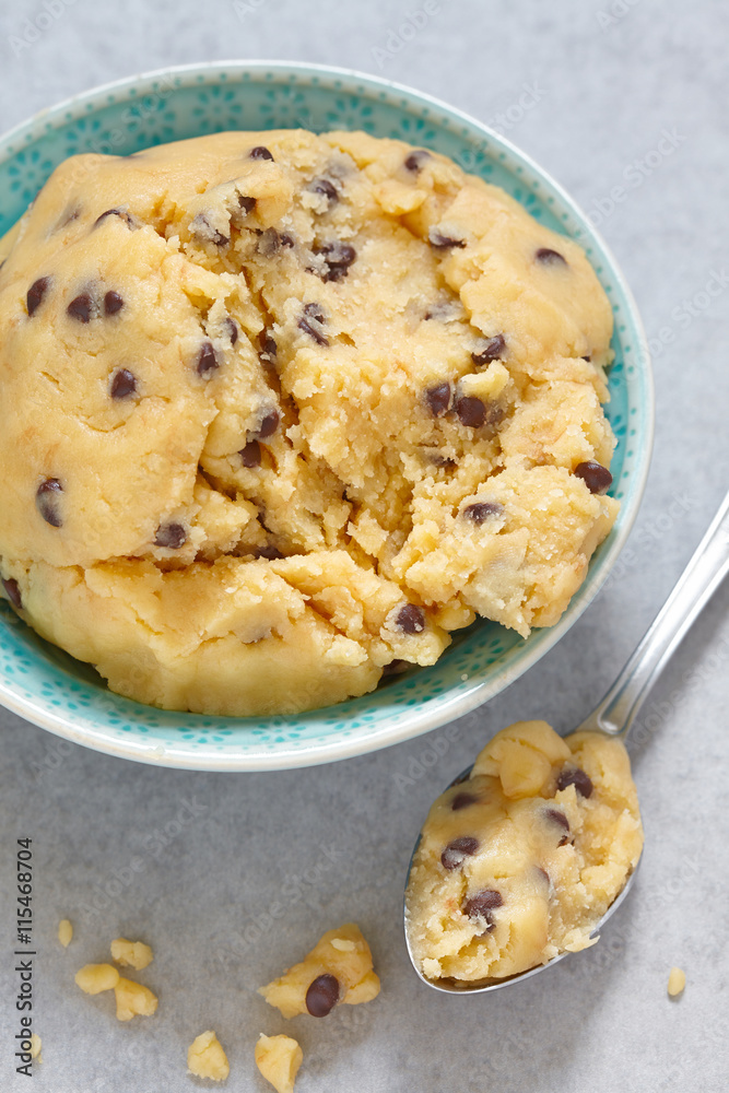 Cookie dough with chocolate chips Cookie dough with chocolate chips