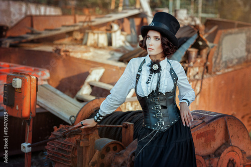 Woman in steampunk style.