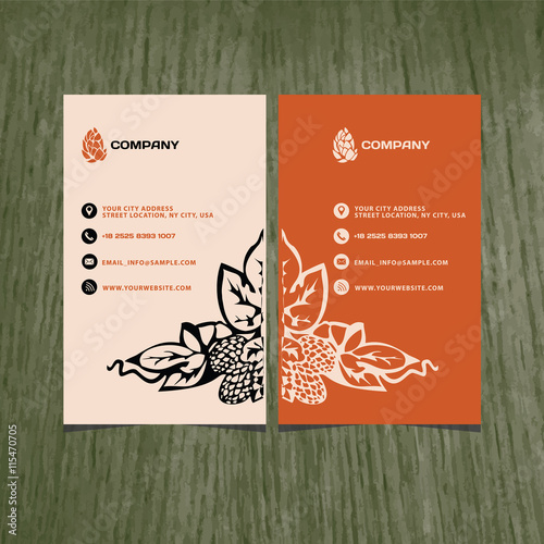vector business card beer company