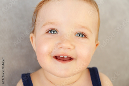 Baby smiling  closeup