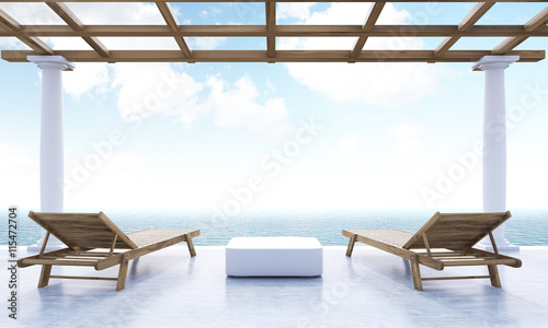 Resort lounge area ocean view