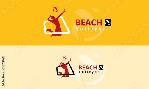 Vector logo beach volleyball sport team illustration