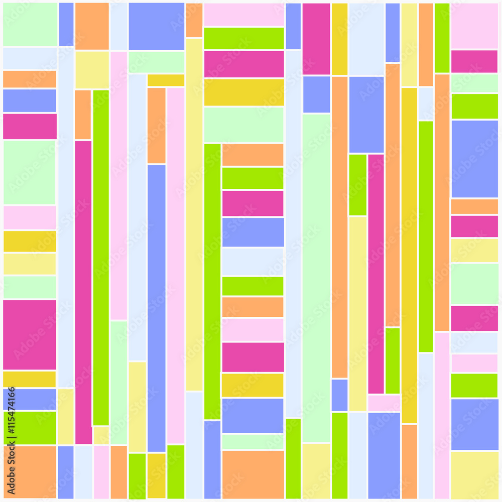 Mosaico colorido de retângulos verticais e horizontais 