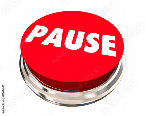 Pause Take Break Rest Recess Round Button 3d Illustration photo