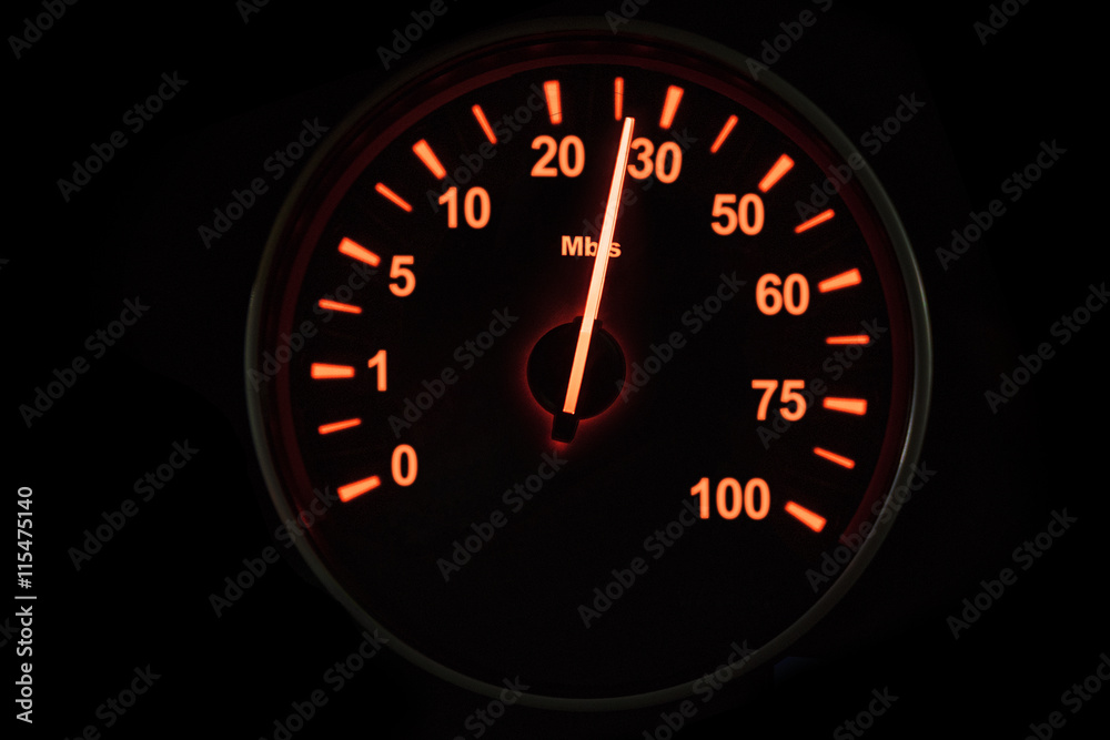 Speedometer testing the internet connection Speedometer testing the internet connection