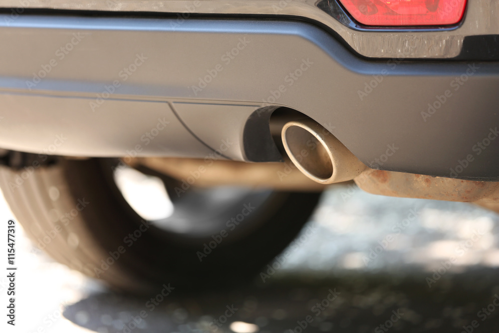 Exhaust pipe and back part of a car