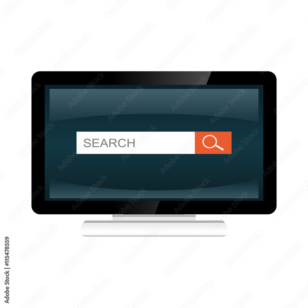 Search form on desktop screen illustration.
Search form on desktop screen illustration.