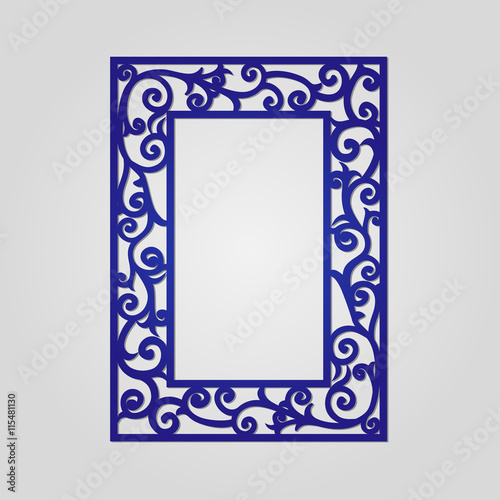 Vector floral ornamental cutout panel for laser cutting.
