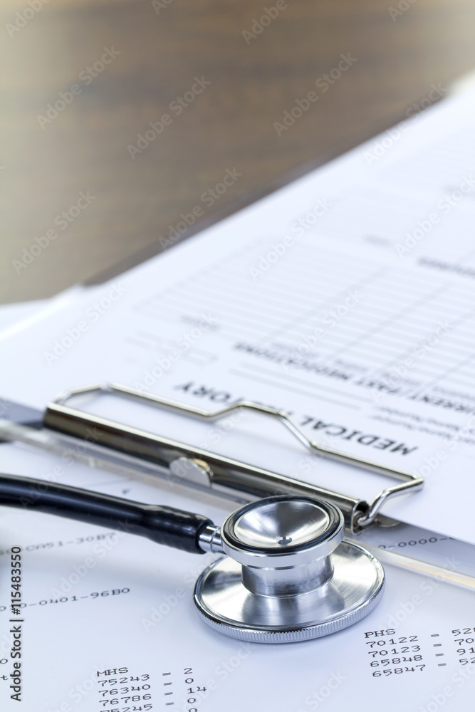 Black Stethoscope Isolated on Light Brown Black Stethoscope Isolated on Light Brown