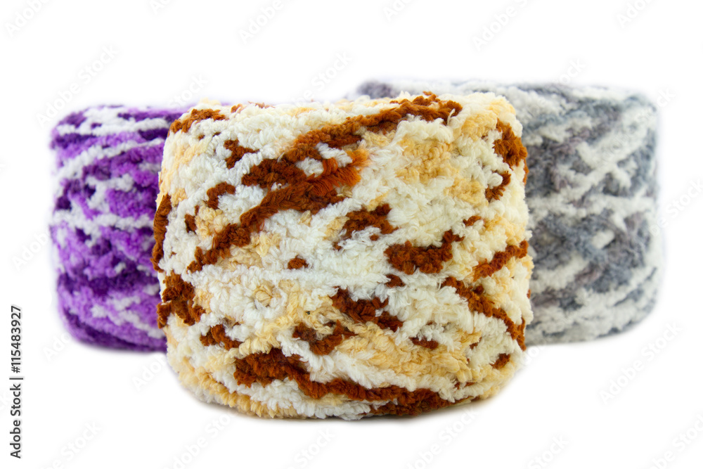 Color knitting wool isolate on white background. Color knitting wool isolate on white background.