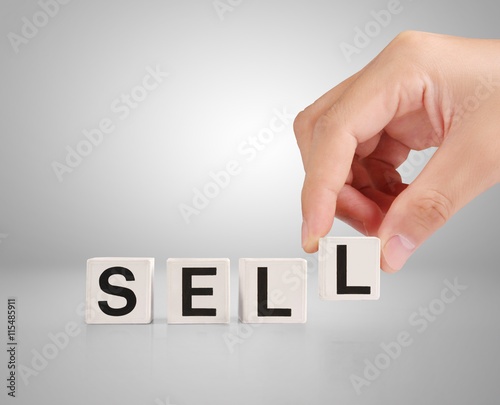concept word forming box in hand