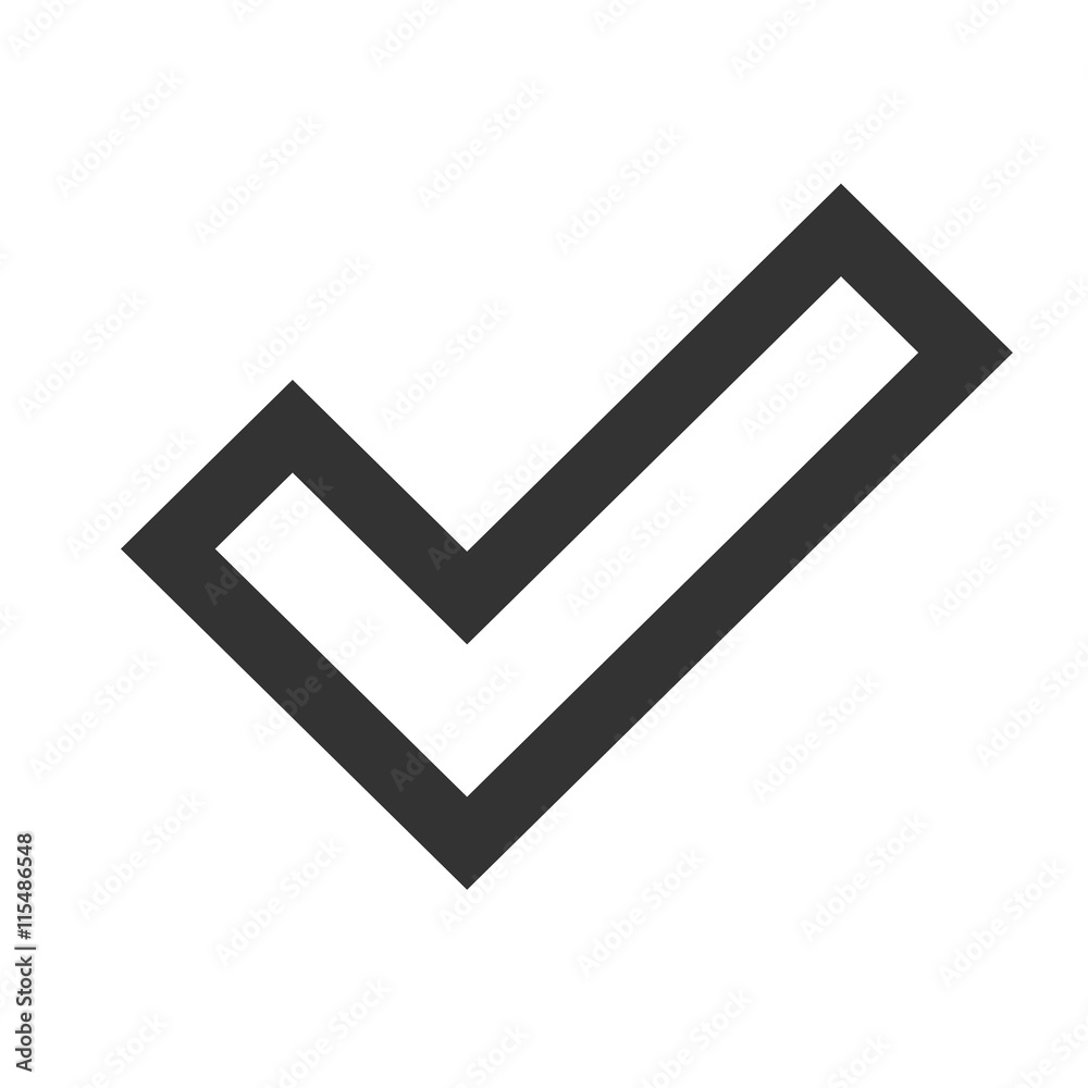Check sign icon. Confirm sign. Simple flat logo of confirmation sign on white background. Vector illustration. Check sign icon. Confirm sign. Simple flat logo of confirmation sign on white background. Vector illustration.