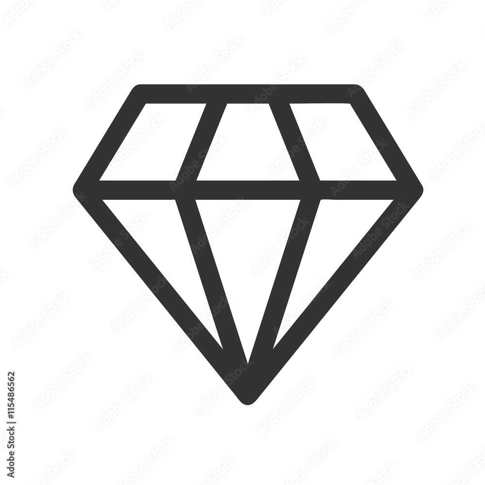 Diamond icon. Simple flat logo of diamond on white background. Vector illustration. Diamond icon. Simple flat logo of diamond on white background. Vector illustration.