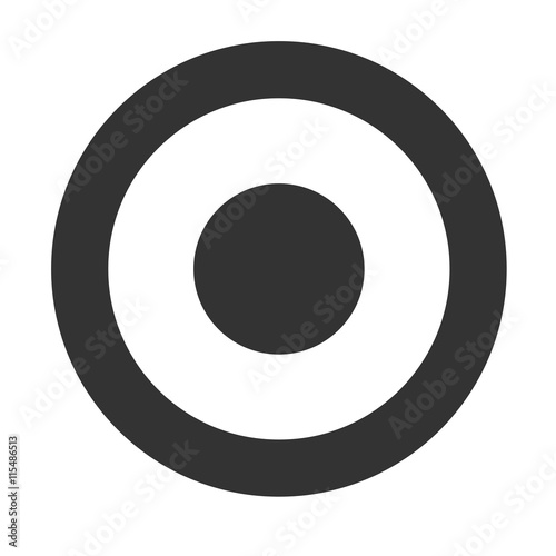 Target icon. Simple flat logo of target on white background. Vector illustration.