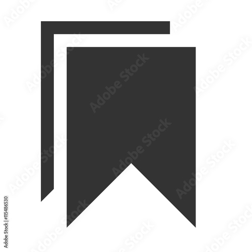 Bookmark icon. Simple flat logo of bookmark on white background. Vector illustration.