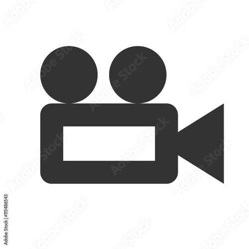 Camcorder icon. Simple flat logo of camcorder on white background. Vector illustration.