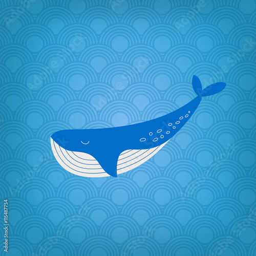Wall Mural Vector whale in flat style