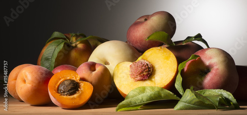 still life with fruit on the wooden table