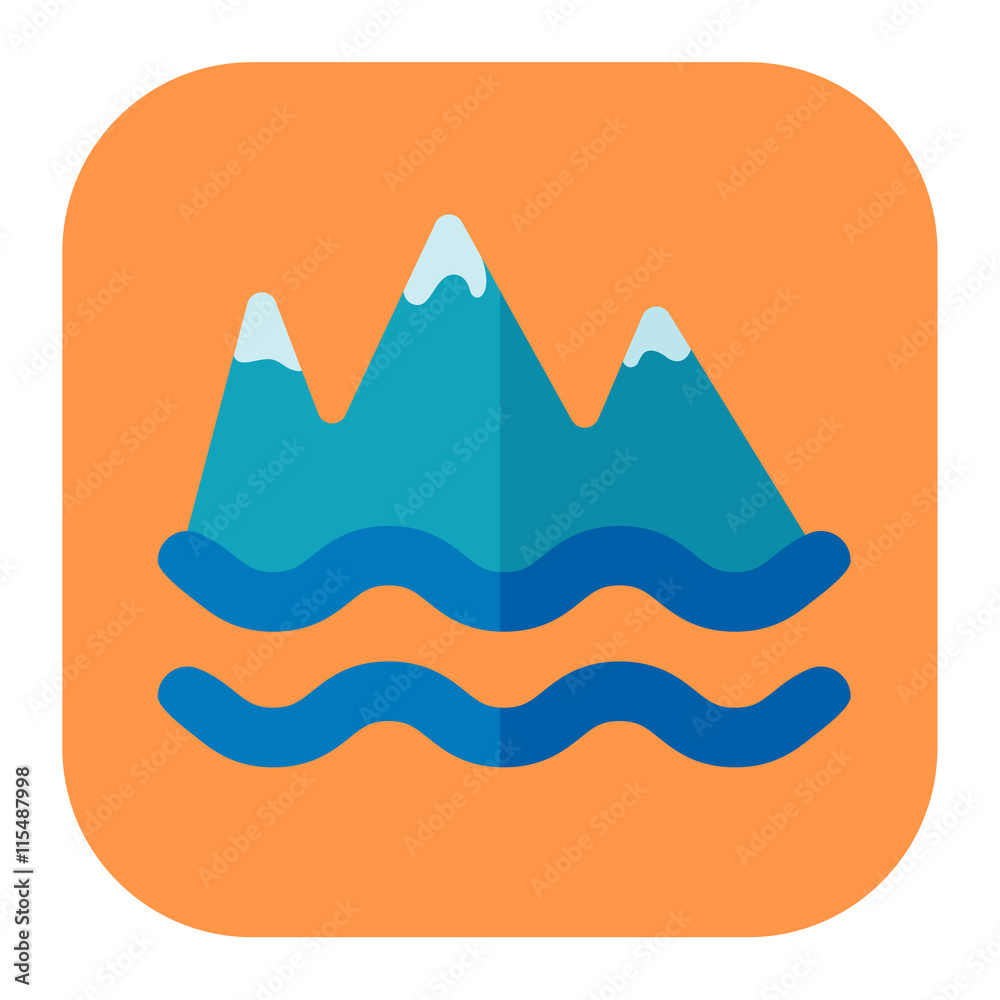 sea and mountains flat icon sea and mountains flat icon