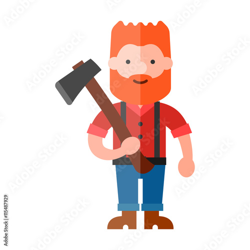 lumberjack flat icon