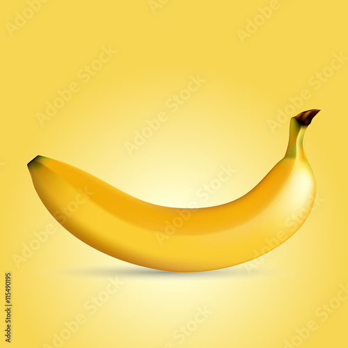 Vector illustration of a yellow banana , transparent Vector