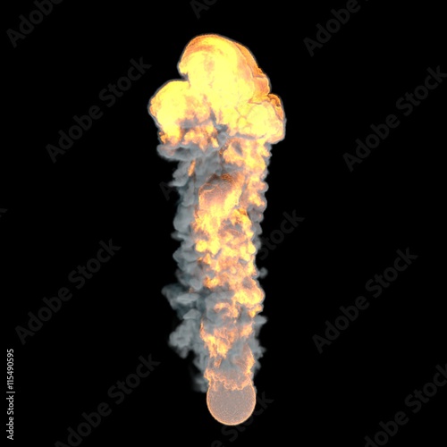 Realistic fiery explosion.I...