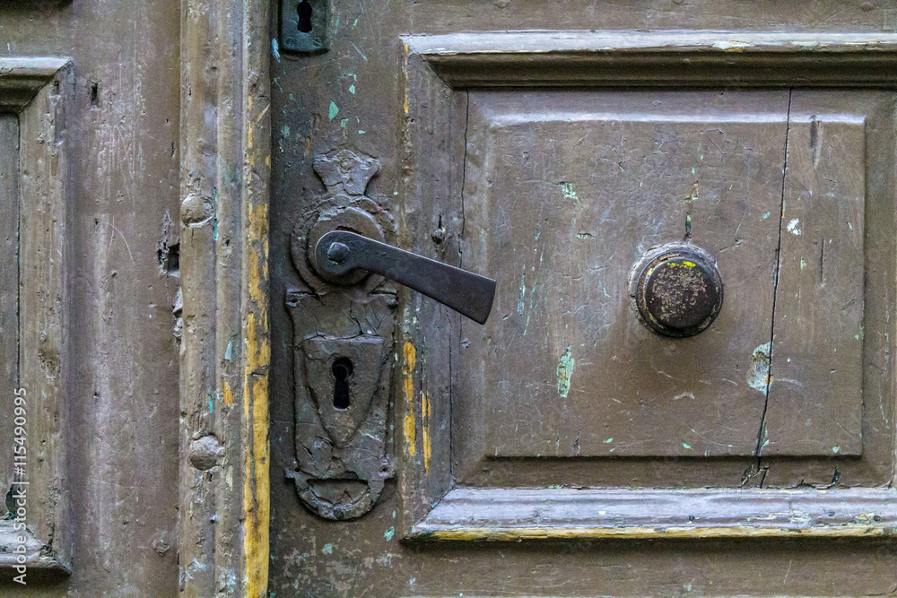 Vintage door texture,knob and handle Stock Photo | Adobe Stock