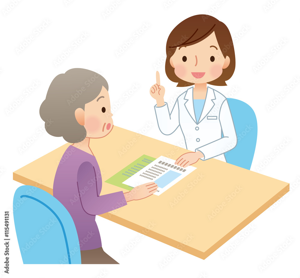 説明する医者　患者　医療