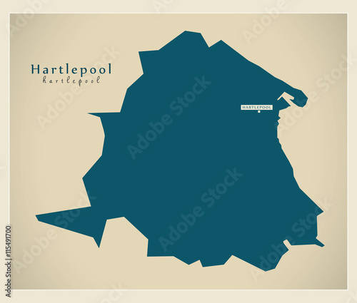 Modern Map - Hartlepool unitary authority England UK photo