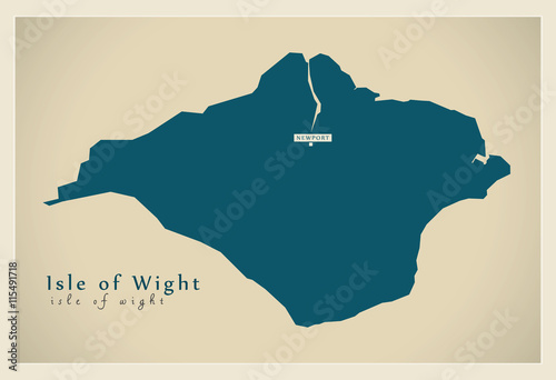 Obraz na płótnie Modern Map - Isle of Wight unitary authority England UK