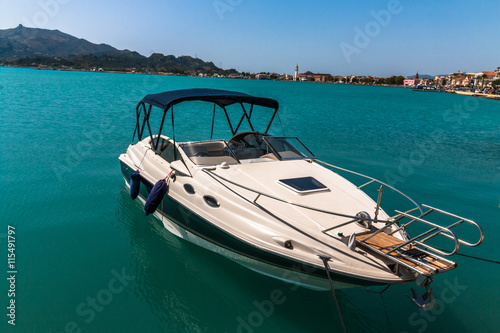 luxury yacht in the port of Zakynthos, Greece © Velizar  Gordeev