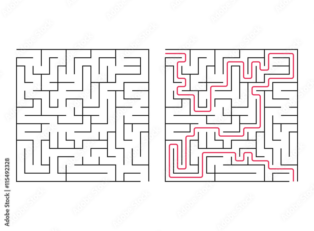 Vector labyrinth. Maze / Labyrinth with Entry and Exit. Vector labyrinth. Maze / Labyrinth with Entry and Exit.