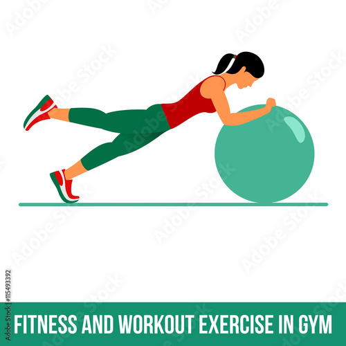 Aerobic icons. Ball exercise