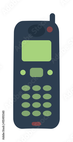 Old vintage keypad mobile phone and icon of old classic mobile phone antique vector. Old style mobile phone technology retro cellphone vector illustration