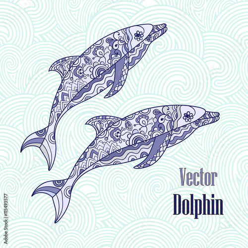 Dolphin doodle illustration