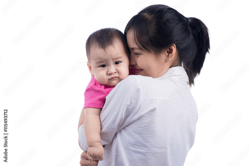 Picture of happy mother with adorable baby Picture of happy mother with adorable baby