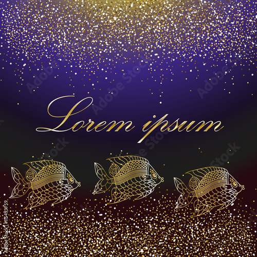 Dolden sparkles and golden fishes