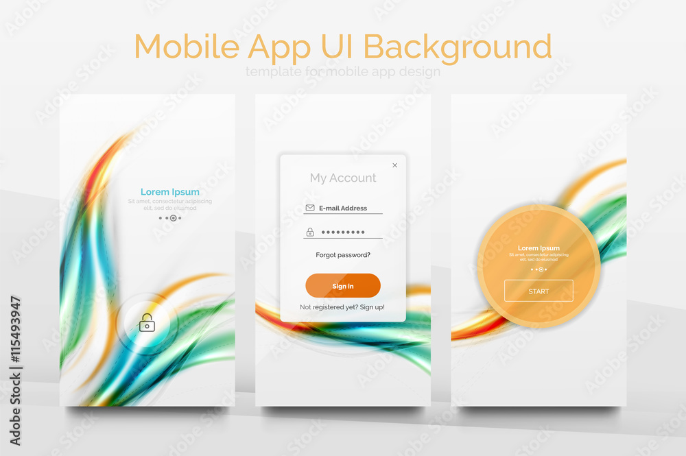 Fototapeta premium Mobile application interface background design
