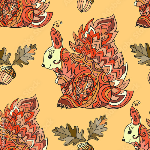 Zentangle forest seamless pattern.