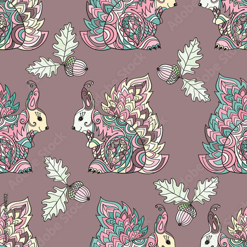 Zentangle forest seamless pattern.