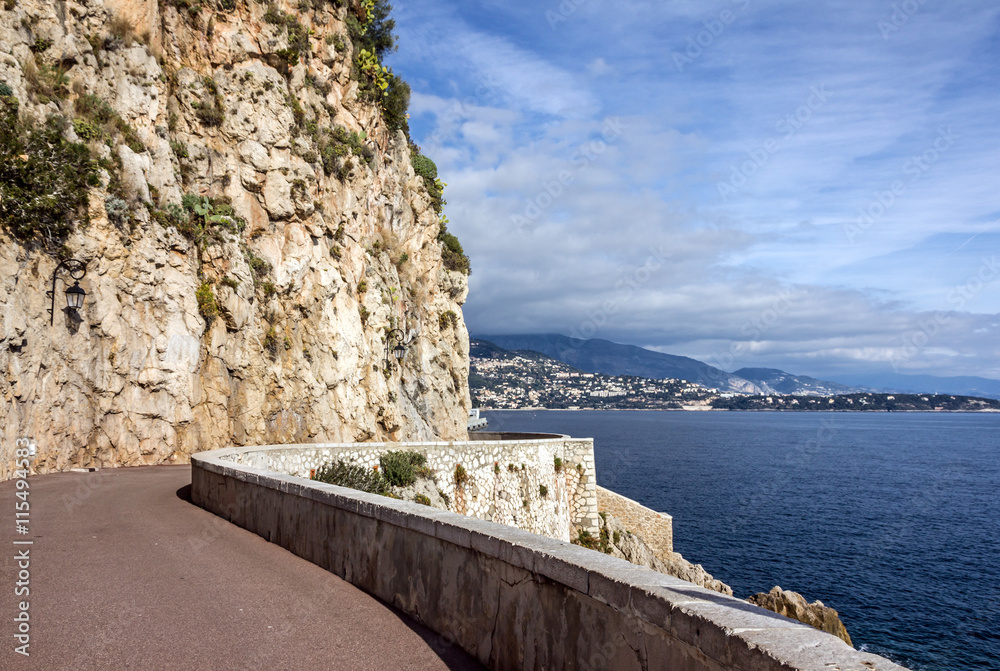 Monaco and Monte Carlo principality. Mountain road